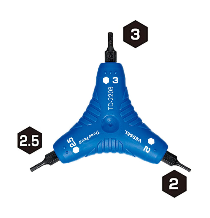 Vessel Hex Driver Three Point - TD-220B High-Quality Vessel Tool-Kiichin - The #1 Place for Japanese Goods in Your Hand!