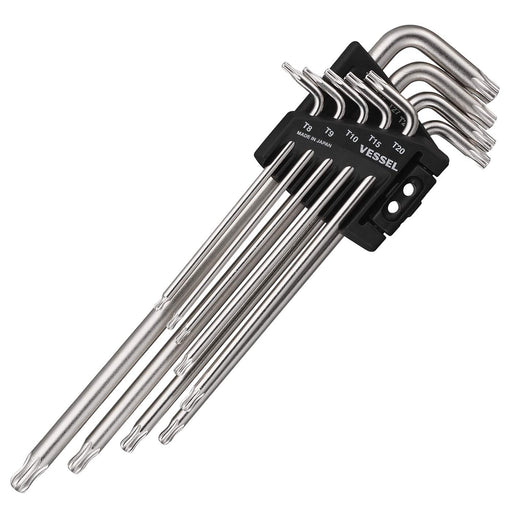 Vessel 9-Piece Torx L-Type Wrench Set with Ball End - Vessel 8509Btx-Kiichin - The #1 Place for Japanese Goods in Your Hand!