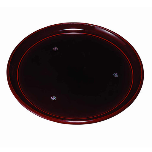 Yamaya Lacquerware Shop Round Tray Sotame Meigetsu 21cm Elegant Design-Kiichin - The #1 Place for Japanese Goods in Your Hand!