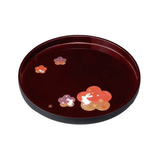 Yamaya Lacquerware Shop Round Tray Tamari Banquet Rabbit Kishu Finish-Kiichin - The #1 Place for Japanese Goods in Your Hand!