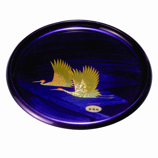 Yamaya Lacquerware Shop 30cm Shiun Mokume Tray Gold Maki-E Mori-E Decor-Kiichin - The #1 Place for Japanese Goods in Your Hand!