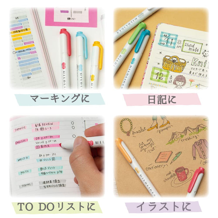 Zebra Highlighter Mild Liner Set 5 Gentle Colors Wkt7-5C-Yc-Kiichin - The #1 Place for Japanese Goods in Your Hand!