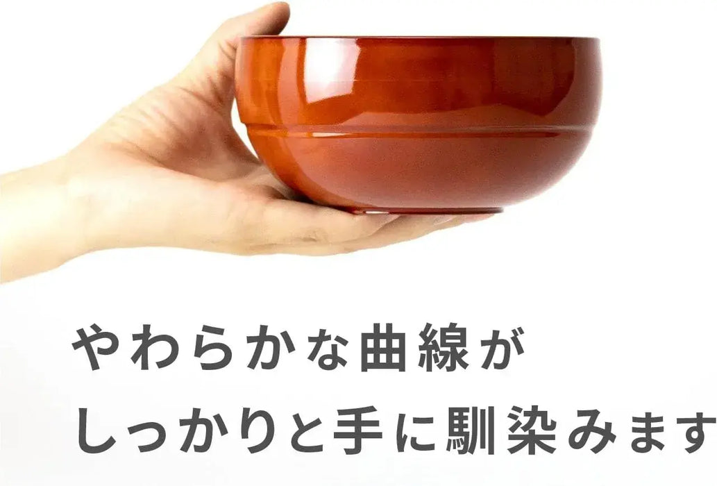 Asahi Koyo Round Donburi Bowl Vermilion Microwave Dishwasher Safe