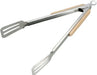 Captain Stag Outdoor BBQ Tongs Charcoal Scissors Wood Grip Stainless Steel - 30cm Turner - 4560464270693