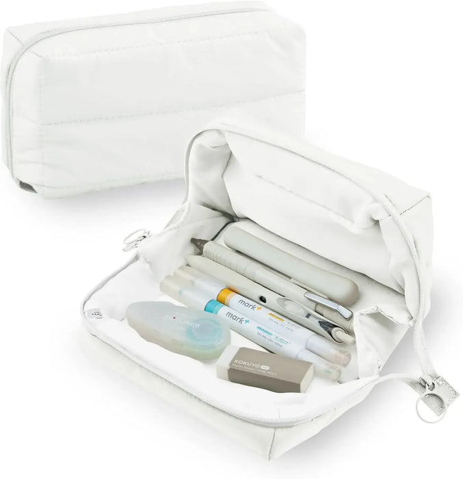 Kokuyo F-VBF291LY Pencil Case Mokoko Pedin Type - White Smooth Fluffy - 4901480398174