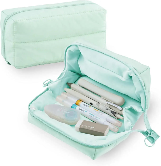 Kokuyo F-VBF291LY Pencil Case Mokoko Pedin Type - Mint Green Smooth Fluffy - 4901480398150
