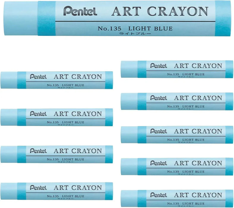 Pentel PTAC Art Crayons Creative Drawing Supplies - Light Blue - 4902506436863