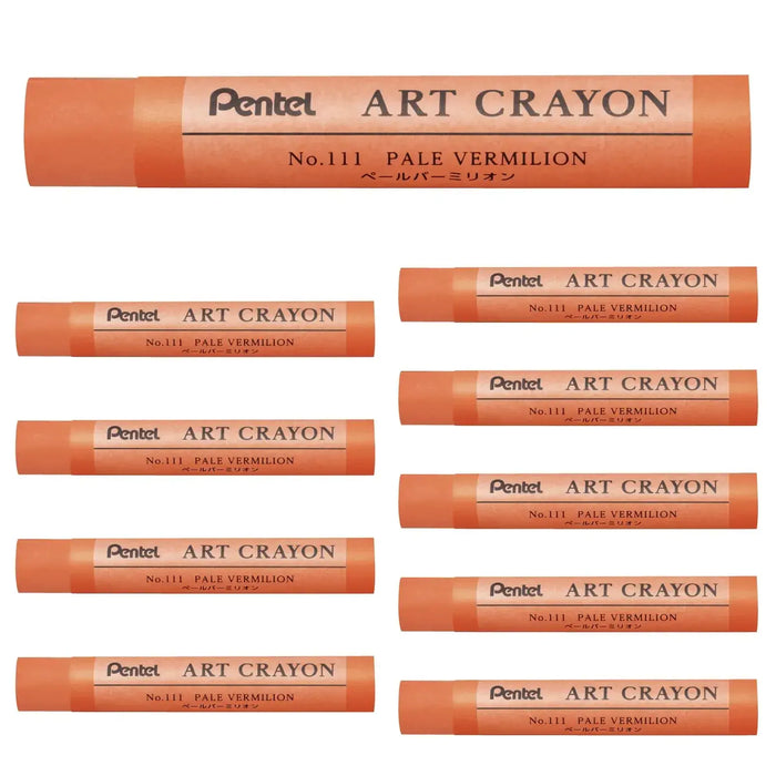Pentel PTAC Art Crayons Creative Drawing Supplies - Pale Vermillion - 4902506430182