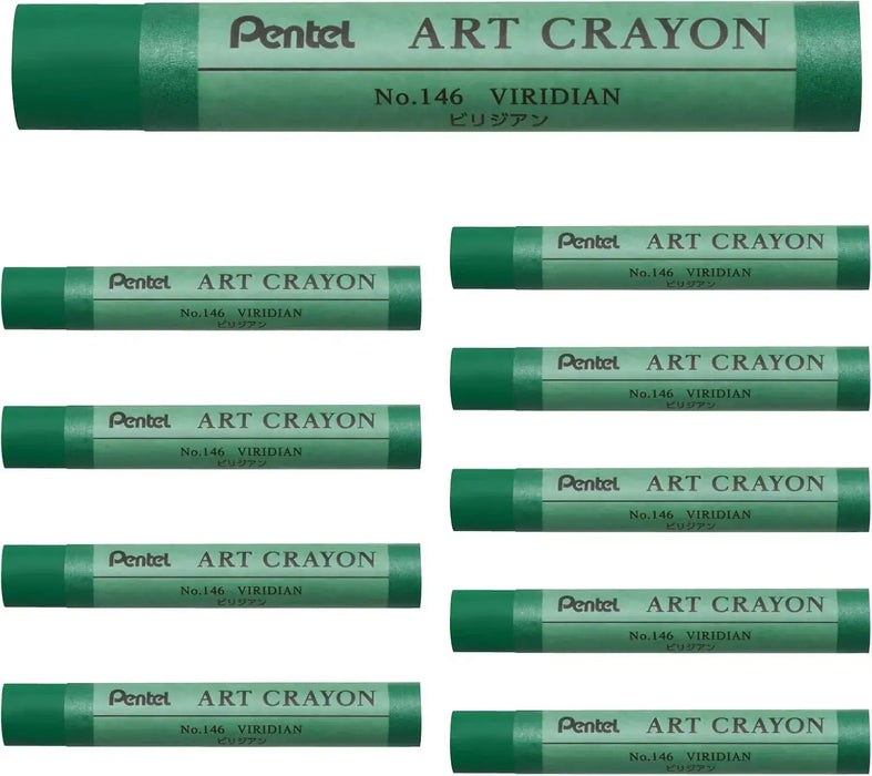 Pentel PTAC Art Crayons Creative Drawing Supplies - Viridian - 4902506426666