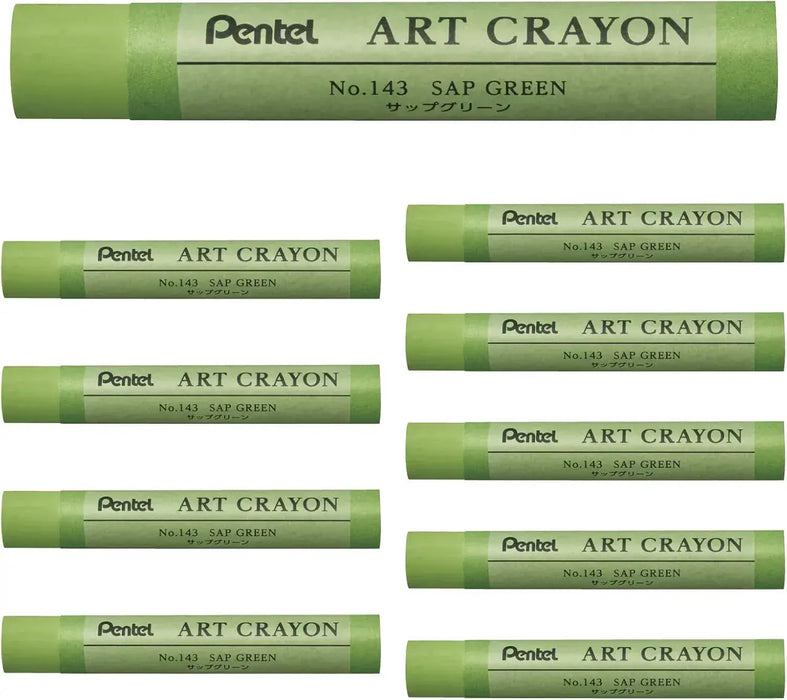 Pentel PTAC Art Crayons Creative Drawing Supplies - Sup Green - 4902506430243