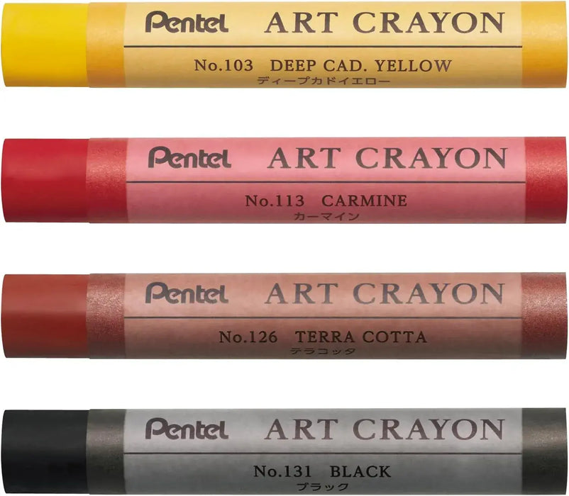 Pentel PTAC Art Crayons Creative Drawing Supplies - 4 Color Set B - 4902506429063