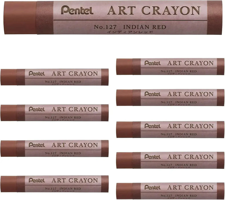Pentel PTAC Art Crayons Creative Drawing Supplies - Indian Red - 4902506436849