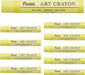 Pentel PTAC Art Crayons Creative Drawing Supplies - Lemon Yellow - 4902506436801