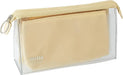 Sun-Star Stationery Pen Case Clear Pouch Flat Design - Light Beige Gusset - 4901770650302