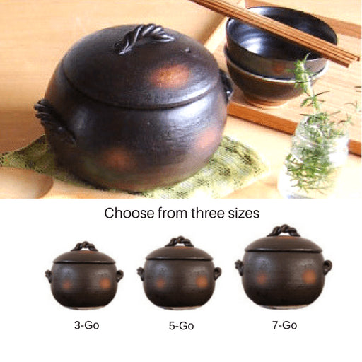 Banko Ware Stoneware Donabe Casserole Rice Cooker 5-Go - The Ultimate Rice Cooking Solution-Kiichin - The #1 Place for Japanese Goods in Your Hand!