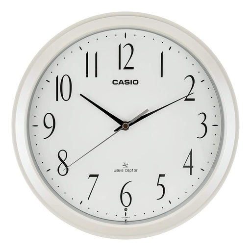 Casio 26.8Cm White Analog Wall Clock with Radio Wave Stop at Night-Kiichin - The #1 Place for Japanese Goods in Your Hand!
