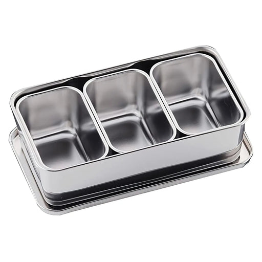 Premium Clover Stainless Steel Yakumi Seasoning Container - 3 Compartments-Kiichin - The #1 Place for Japanese Goods in Your Hand!