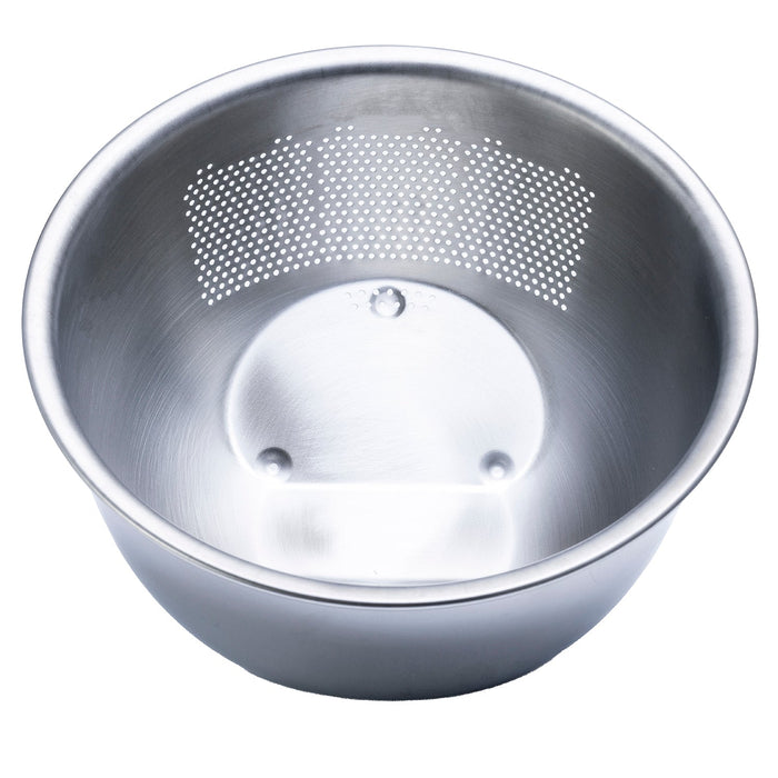 Fujii Japan Stainless Steel Rice Washing Bowl with 3-Way Strainer - 23.5cm-Kiichin - The #1 Place for Japanese Goods in Your Hand!