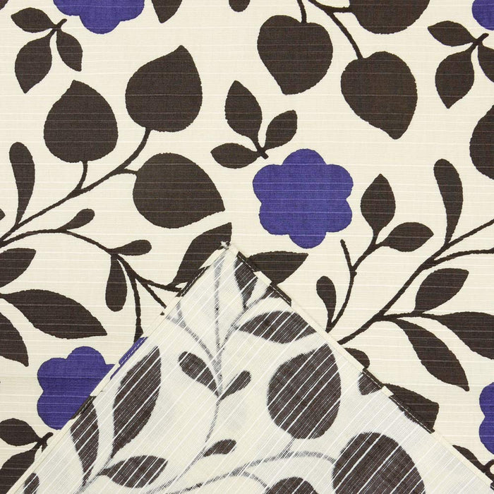 Hama Pattern Furoshiki Cloth - 90Cm Japan, Blue Flower Leaf-Kiichin - The #1 Place for Japanese Goods in Your Hand!