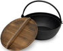 Ikenaga Iron Works 24Cm Tekko Iron Pot with Wooden Lid - IH Compatible for 2-3 People-Kiichin - The #1 Place for Japanese Goods in Your Hand!