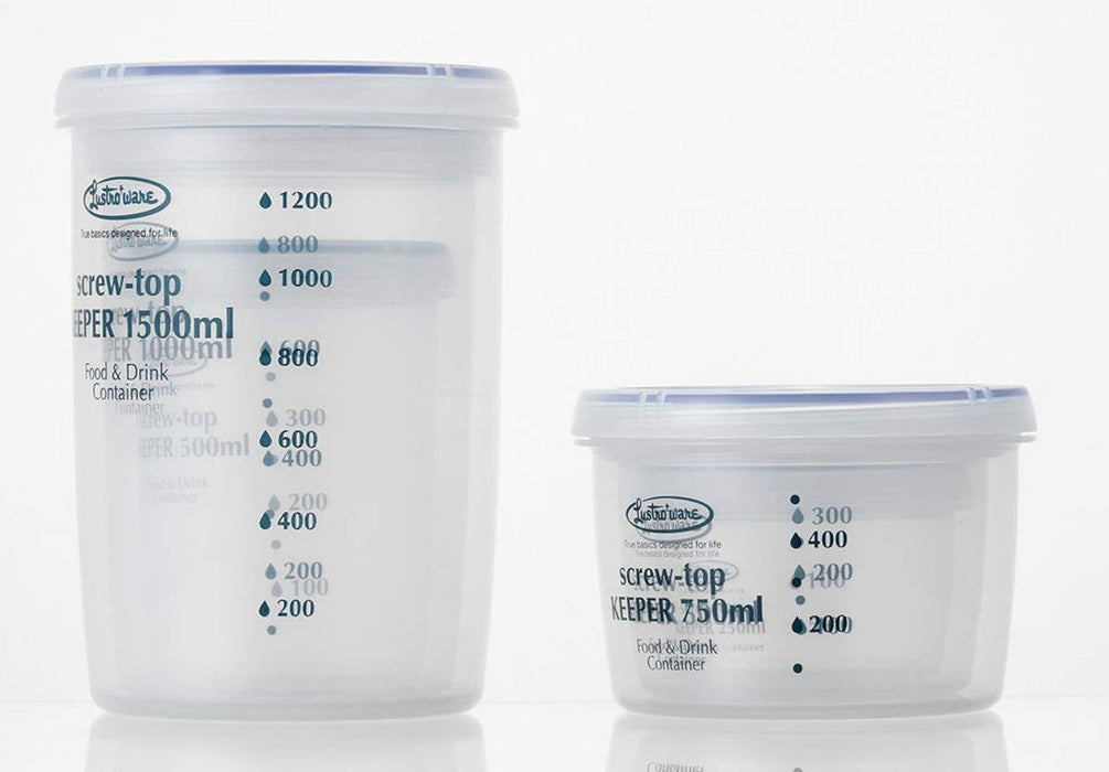 Iwasaki Industry 500L Antibacterial Round Storage Container Set - 5-Piece Japan Screw Top Keeper-Kiichin - The #1 Place for Japanese Goods in Your Hand!