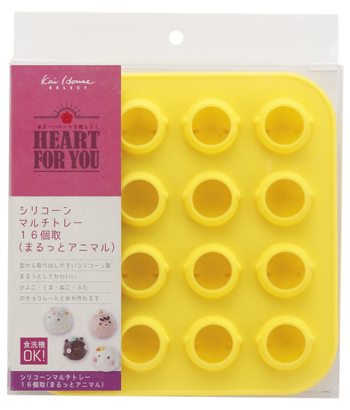 Kai Corp Dl6372 Silicone Chocolate Mold 16pcs Animal Shapes-Kiichin - The #1 Place for Japanese Goods in Your Hand!