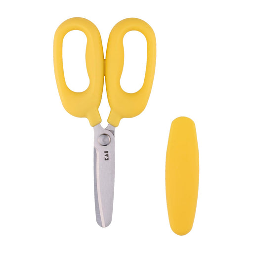 Kai FG5206 First Kitchen Scissors for Kids Storage Cap Dishwasher Safe Little Chef Club Yellow-Kiichin - The #1 Place for Japanese Goods in Your Hand!