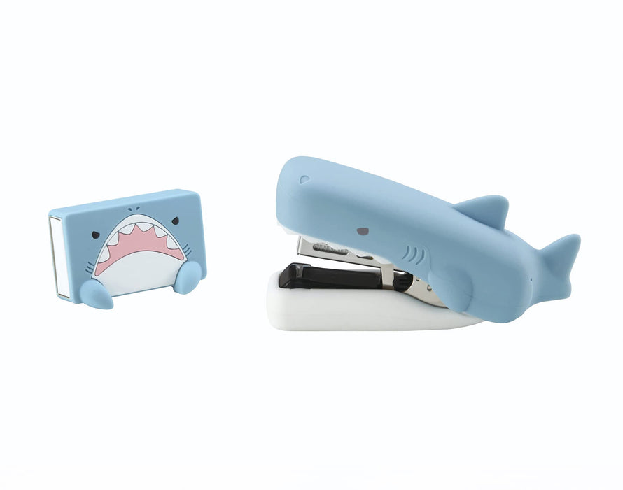 Max Stapler with Silicone Cover Case - Japan Shark No.10-1M Sh Light Blue-Kiichin - The #1 Place for Japanese Goods in Your Hand!