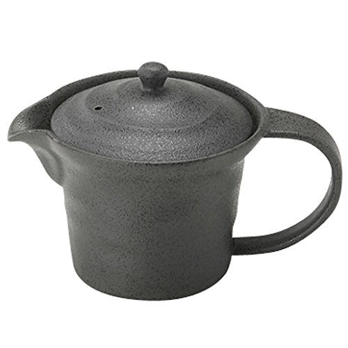 Itsumi Pottery Mino Ware 023343 Wide Mouth Pot Yv Black Matte with Deep Mushi Tea Strainer - Japan-Kiichin - The #1 Place for Japanese Goods in Your Hand!