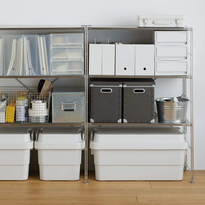 Muji Shallow Drawer Case - White Gray, 26x37x12cm - Made in Japan-Kiichin - The #1 Place for Japanese Goods in Your Hand!