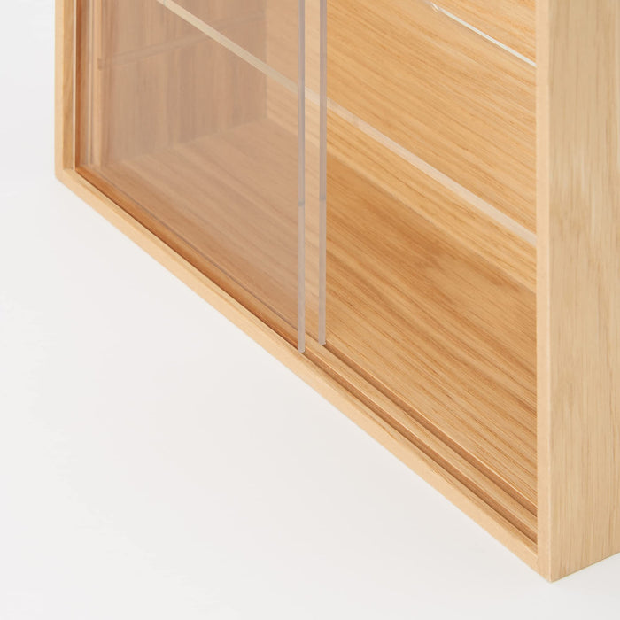 Mujirushi Ryohin Japan Wooden Collection Stand with Sliding Door - 25.2x8.4x25.2cm-Kiichin - The #1 Place for Japanese Goods in Your Hand!