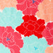 Musubi Furoshiki 50Cm Himemusubi Adeline Klam Peony Red Organic Cotton - Japanese Style-Kiichin - The #1 Place for Japanese Goods in Your Hand!