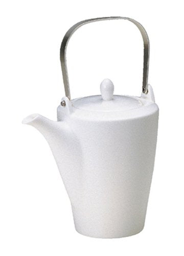 Narumi Japan White Tea Pot with Metal Handle - 430Cc (50481-4560)-Kiichin - The #1 Place for Japanese Goods in Your Hand!
