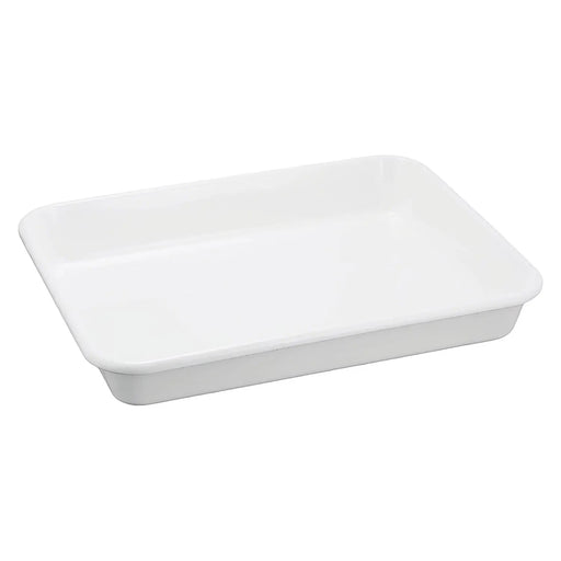 Noda Horo Enamel Nestable Meal Prep Baking Tray No.6 - White Series-Kiichin - The #1 Place for Japanese Goods in Your Hand!