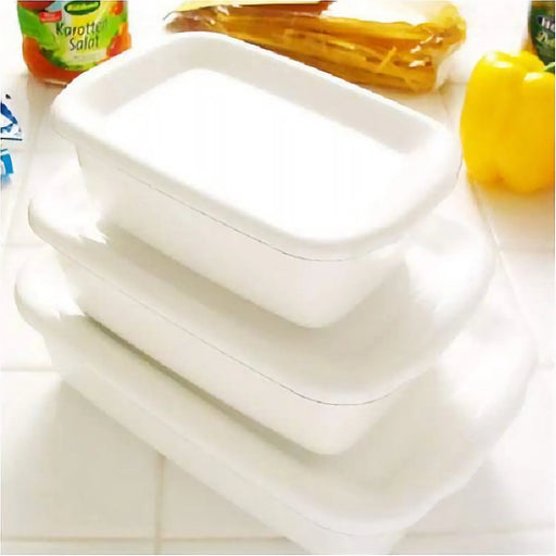 Noda Horo White Series Enamel Large Food Containers with Lid - Premium Quality Storage Solution-Kiichin - The #1 Place for Japanese Goods in Your Hand!