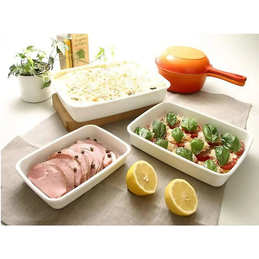 Noda Horo Enamel Rectangle Deep Food Containers - Sealed Lid for Fresh Storage-Kiichin - The #1 Place for Japanese Goods in Your Hand!