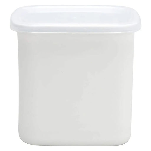 Premium Enamel Square Food Containers With Lid - Noda Horo White Series-Kiichin - The #1 Place for Japanese Goods in Your Hand!