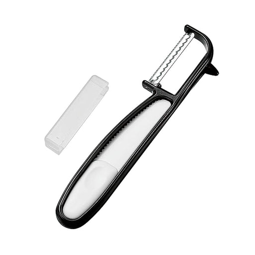 Shimomura Kougyou KIB-618 Kitchen Bar Kiwi Peeler 170x40x14mm Dishwasher Safe Niigata Tsubame-Sanjo Black-Kiichin - The #1 Place for Japanese Goods in Your Hand!