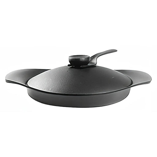 Authentic Nihon Yoshokki Sori Yanagi 22Cm Cast Iron Grill Pan with Lid & Fork - Made in Japan-Kiichin - The #1 Place for Japanese Goods in Your Hand!