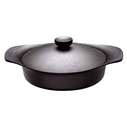 Nihon Yoshokki 22Cm Cast Iron Induction Shallow Casserole with Lid & Fork-Kiichin - The #1 Place for Japanese Goods in Your Hand!