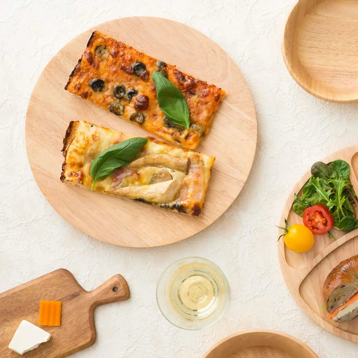 Swanson 25cm Rubberwood Pizza Serving Plate-Kiichin - The #1 Place for Japanese Goods in Your Hand!