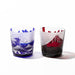 Taburō Koubou Edo Glass Red Fuji Nami Fuji Sakura Cup Pair Japan - Tb022-204R_206B-Kiichin - The #1 Place for Japanese Goods in Your Hand!