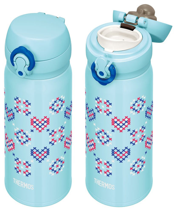 Thermos Japan 400Ml Blue Stitch Jnl-403 Bst Vacuum Insulated Water Bottle-Kiichin - The #1 Place for Japanese Goods in Your Hand!