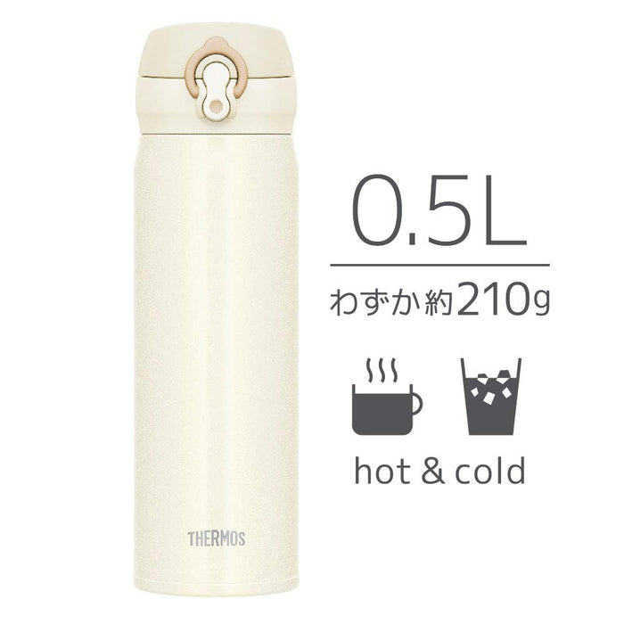 Thermos Japan 500Ml Cream White Vacuum Insulated Water Bottle-Kiichin - The #1 Place for Japanese Goods in Your Hand!