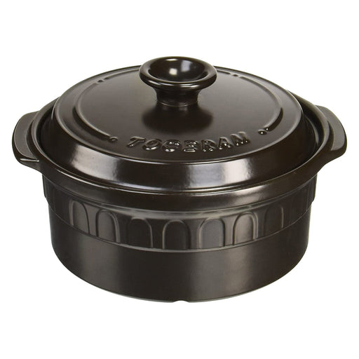 Tohi Ceramics 26Cm Heat-Resistant Casserole Pot - Charcoal Brown Japan-Kiichin - The #1 Place for Japanese Goods in Your Hand!