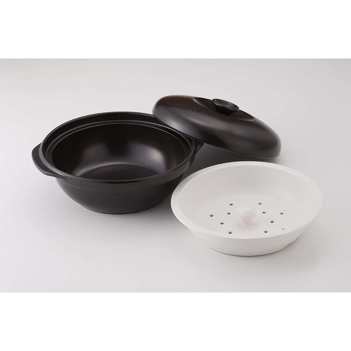 Toceram 24cm Ceramic Casserole Pot with Steamer Insert - Heat-Resistant and Versatile-Kiichin - The #1 Place for Japanese Goods in Your Hand!