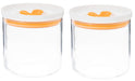 Toyo Sasaki Glass Kitchen Deli Keeper Storage Container - Orange (2 Pieces)-Kiichin - The #1 Place for Japanese Goods in Your Hand!