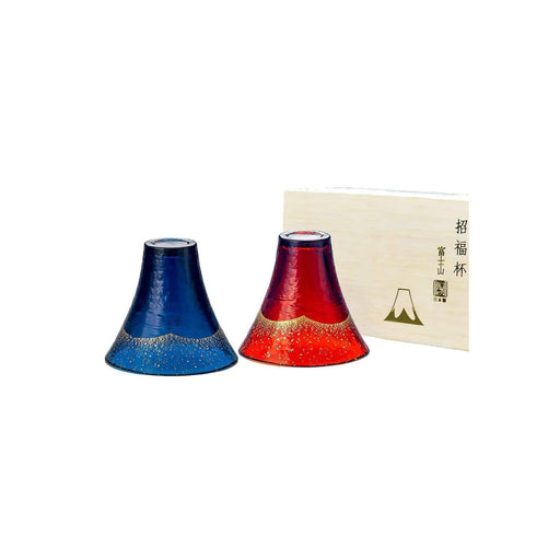 Toyo Sasaki Glass Mount Fuji Red & White Gold Glass-Kiichin - The #1 Place for Japanese Goods in Your Hand!