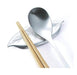Tsubame Shinko Gold Leaf-Shaped Cutlery Rest - Elegant Stainless Steel Holder-Kiichin - The #1 Place for Japanese Goods in Your Hand!