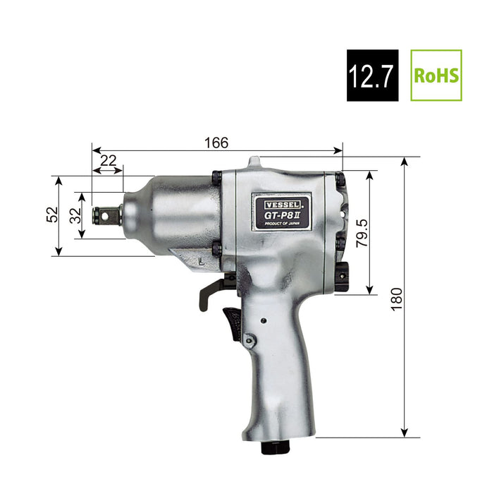 Vessel GT-P8-2 Air Impact Wrench Single Hammer-Kiichin - The #1 Place for Japanese Goods in Your Hand!